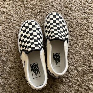 Checkered slip on vans